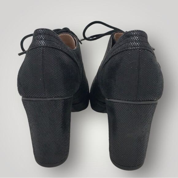Seychelles NWOT Black Peep Toe Heel Oxfords Eternity Lace Up Size 7.5 - Picture 7 of 11